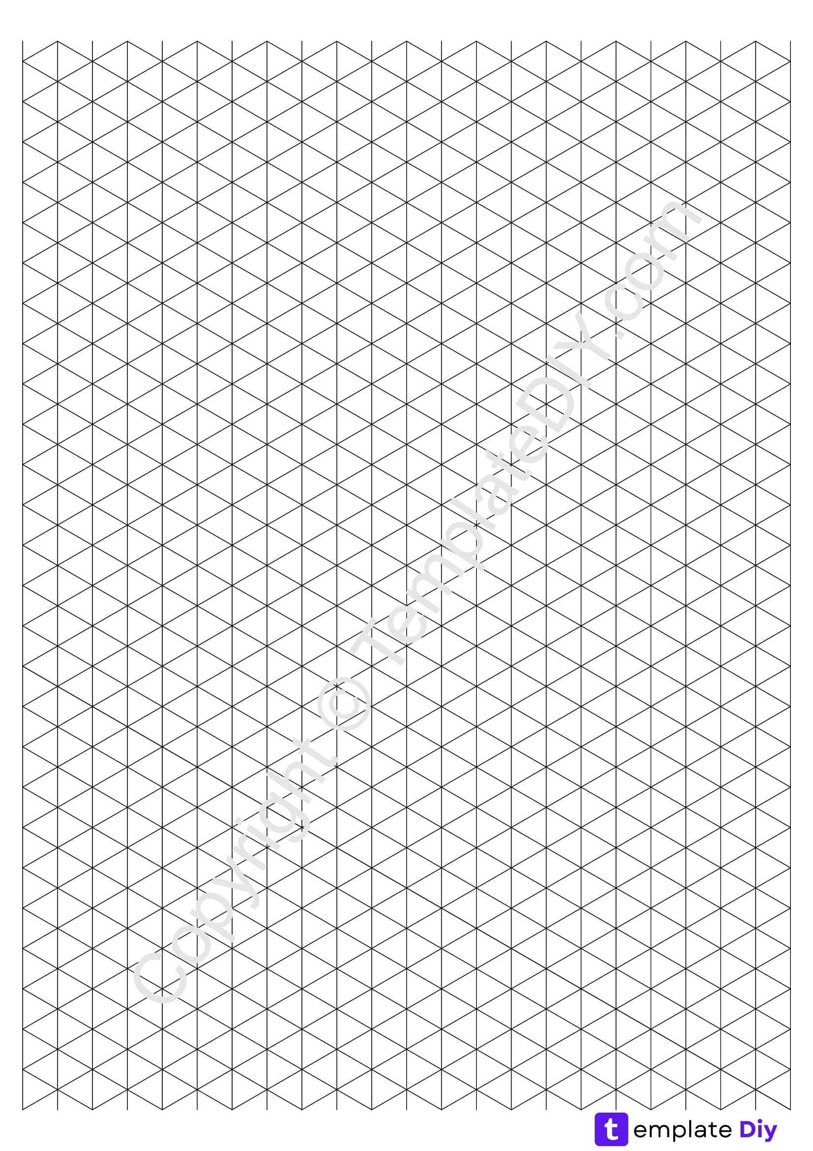 Isometric Graph Paper Printable PDF For Math amp Art