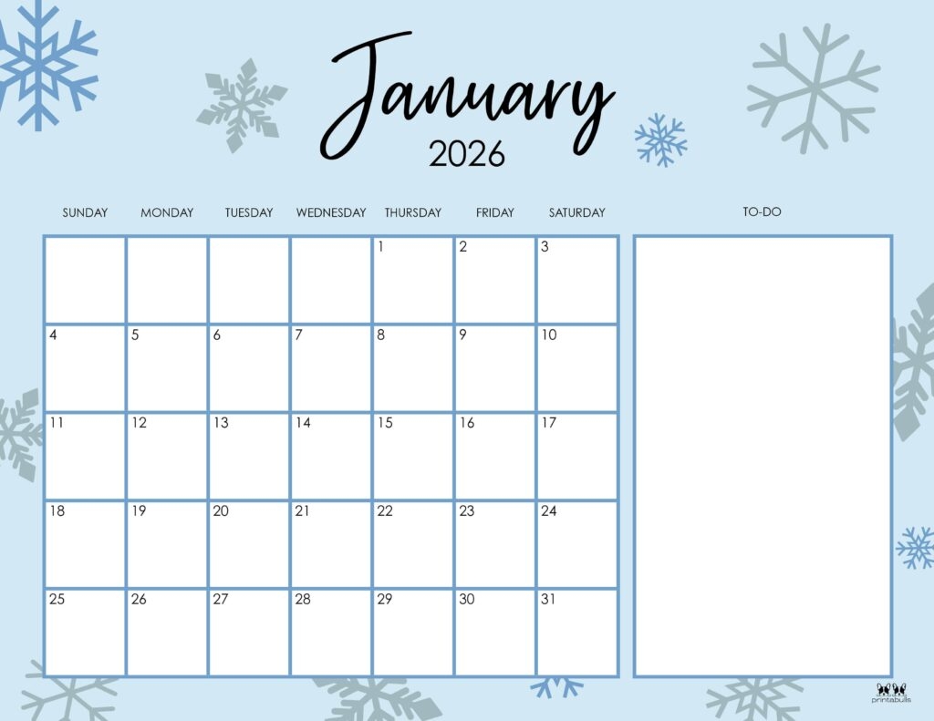 January 2026 Calendar With Holidays Printable