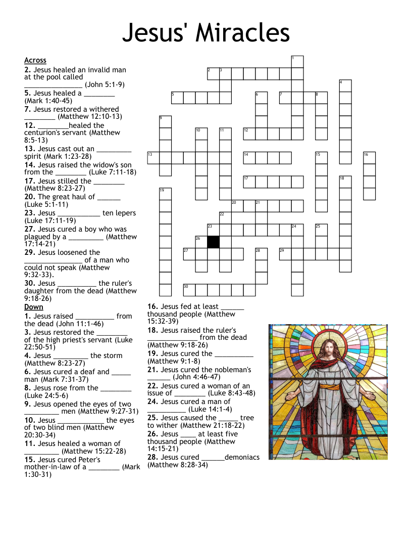 Free Printable Jesus Crossword Puzzles