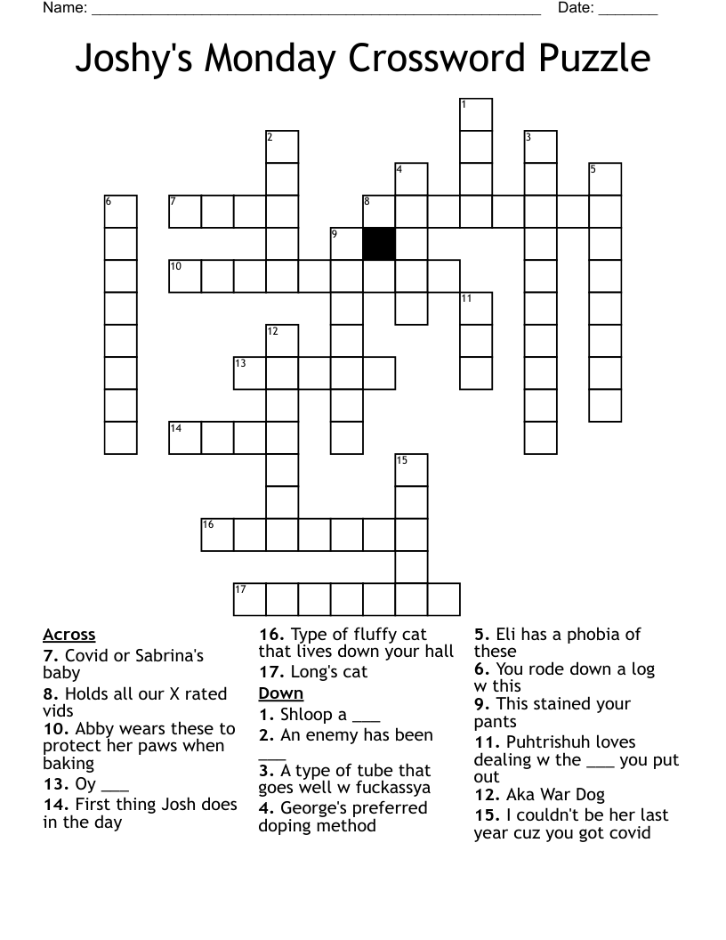 Printable Crossword Puzzles Monday