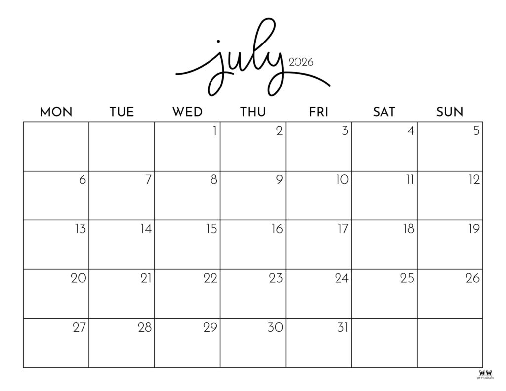 July 2026 Calendar