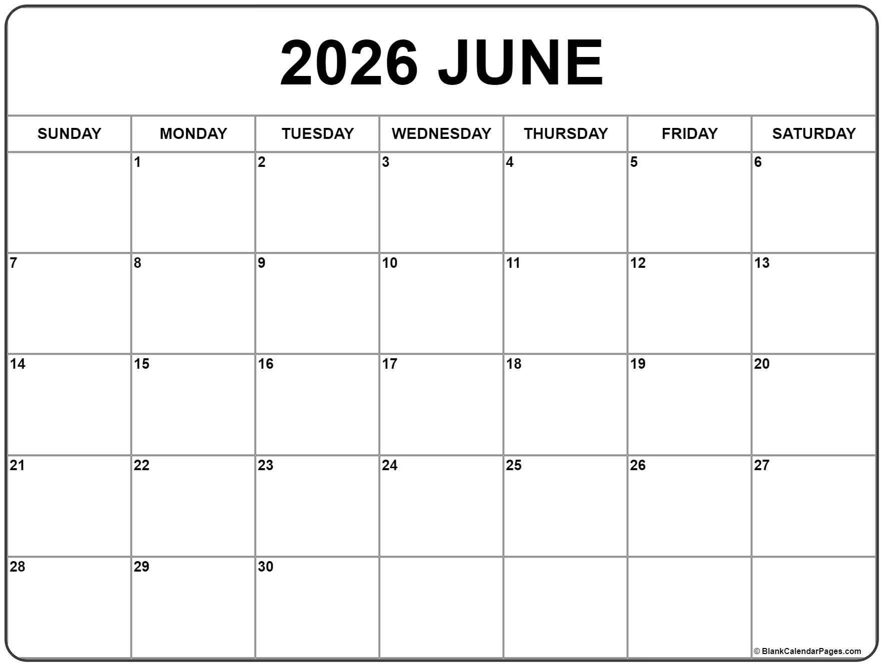 june 2026 calendar free printable calendars