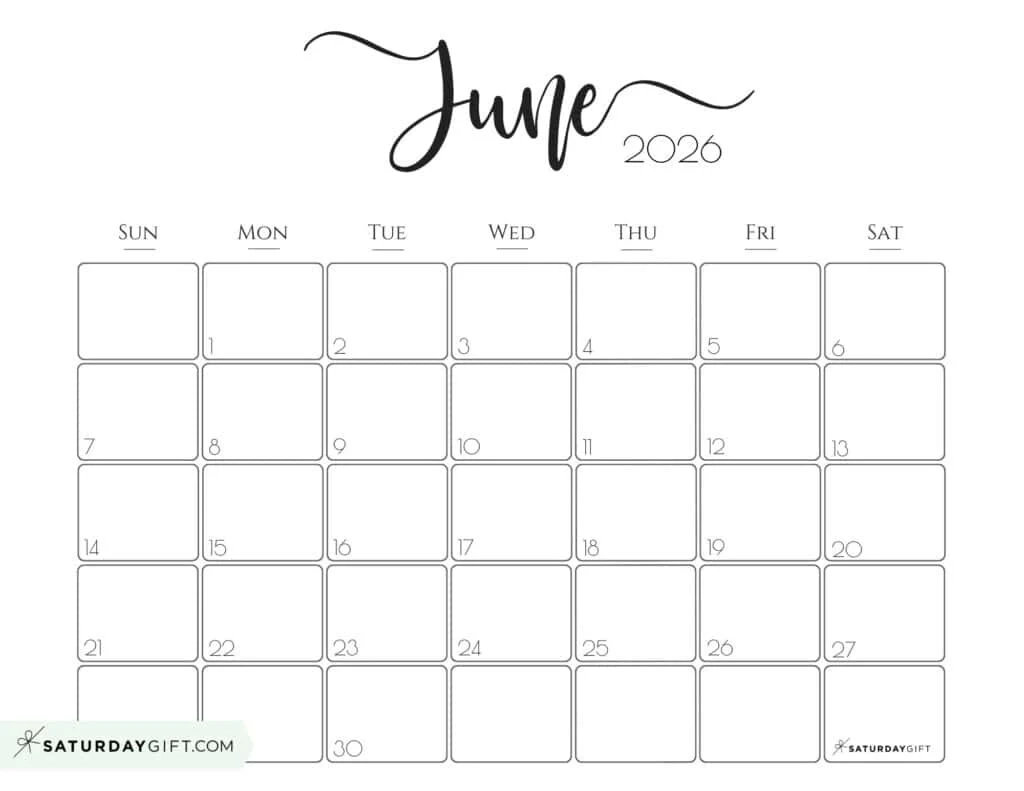June 2026 Calendars 23 Cute amp FREE Printables