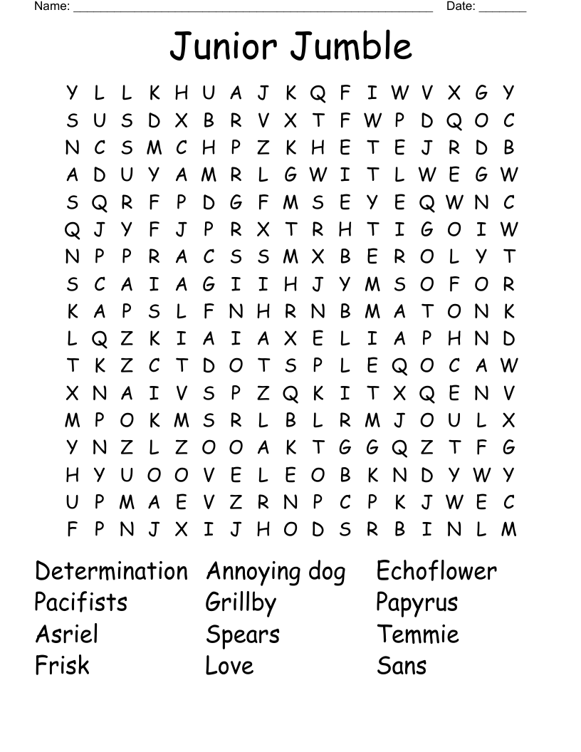 Printable Jumble Crossword Puzzles