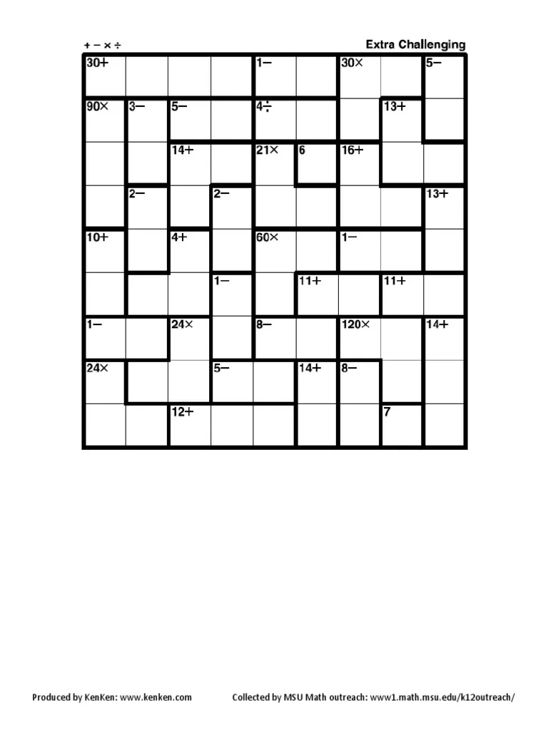 Kenken Puzzles Printable