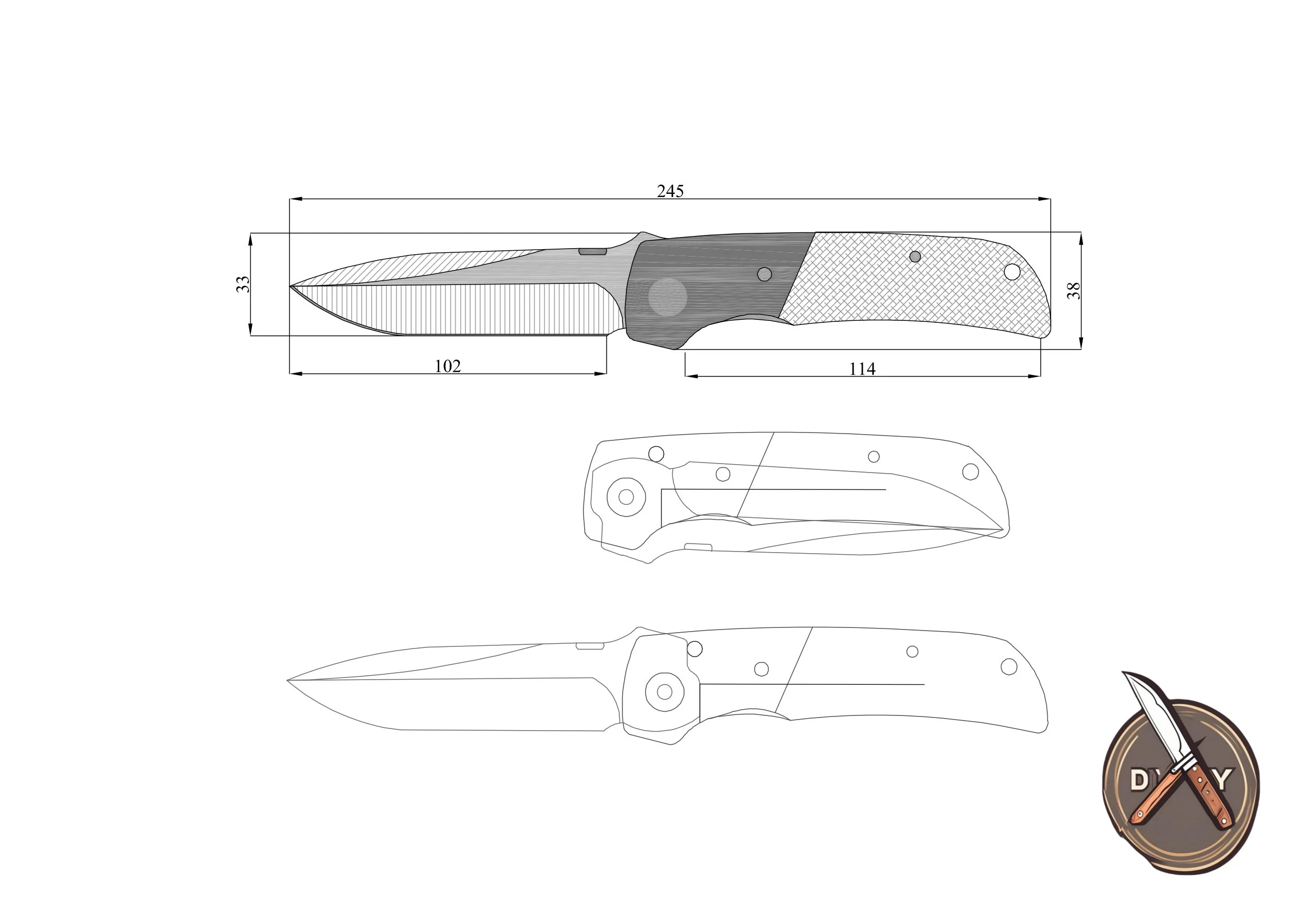 Printable Folding Knife Templates