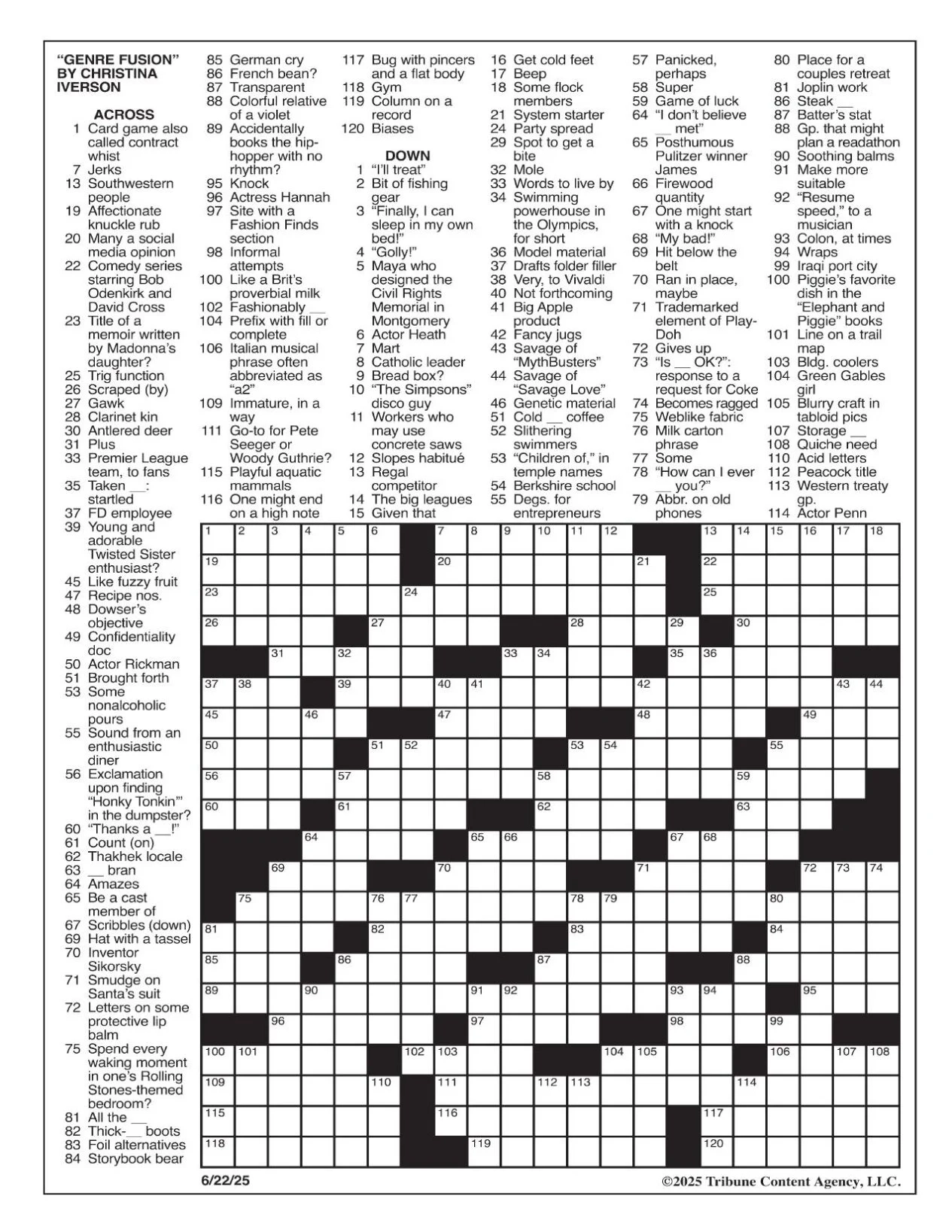 Printable La Crossword Puzzles