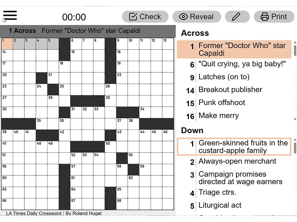 La Crossword Puzzles Printable