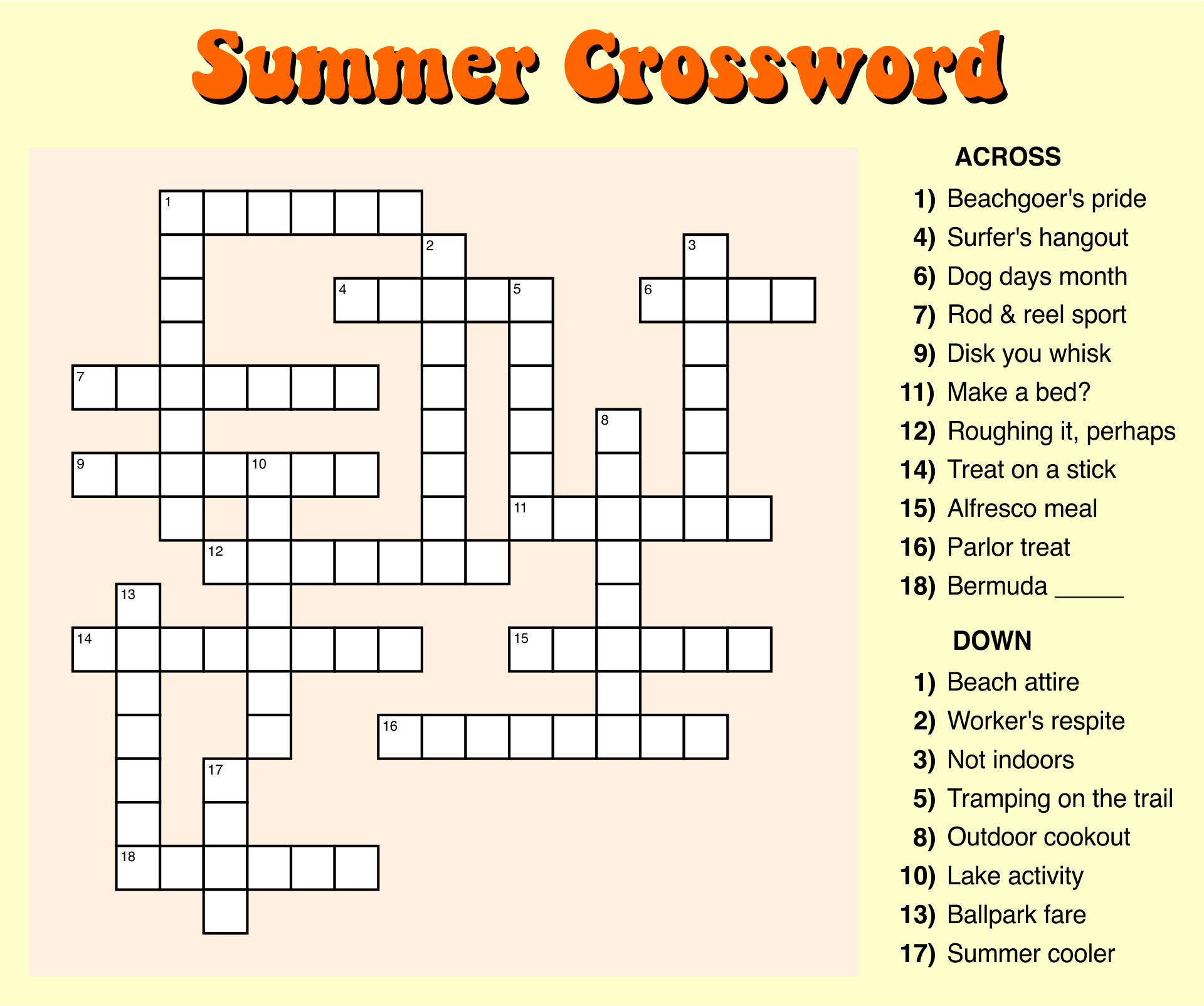 Free Printable Crossword Puzzles Uk
