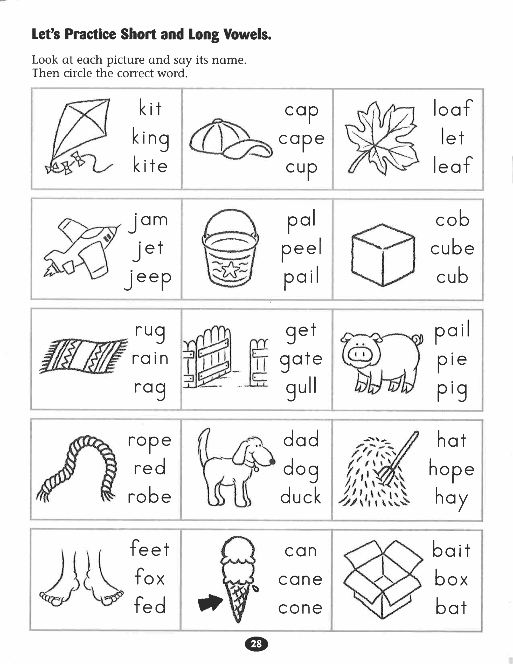 Free Printable Long Vowel Worksheets