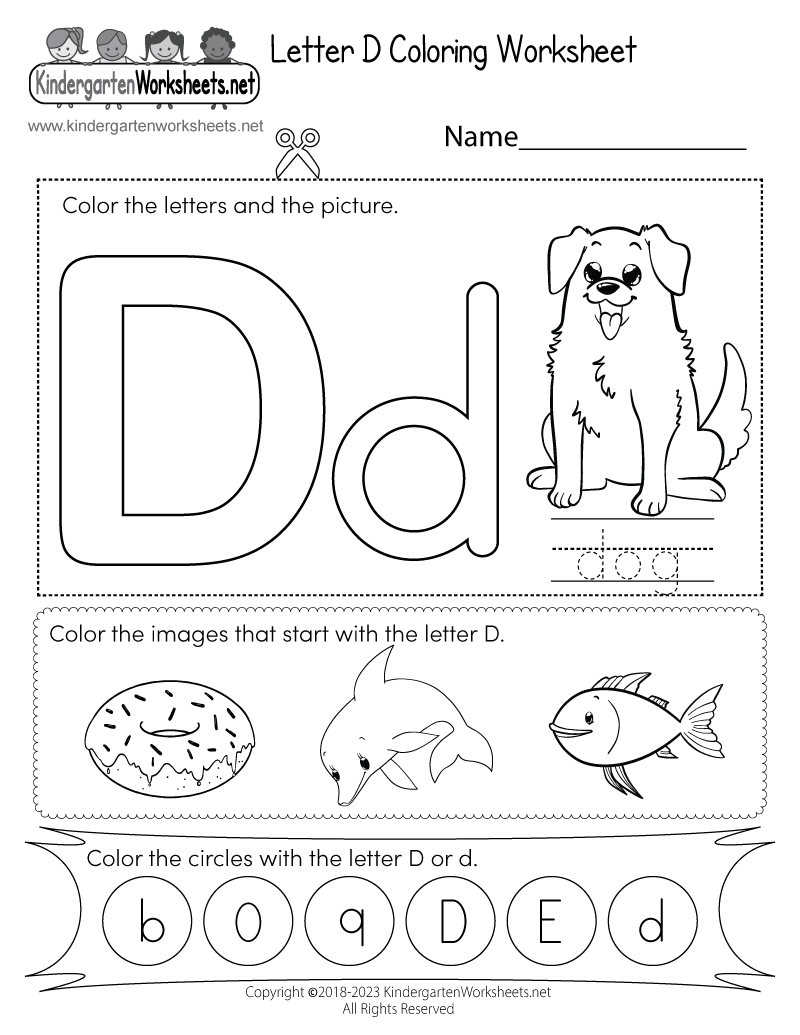 Letter D Coloring Worksheet Free Printable Digital amp PDF