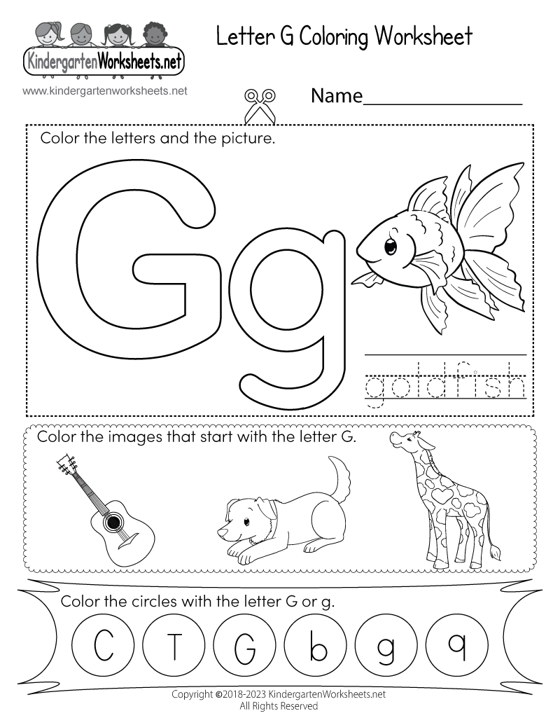 Letter G Coloring Worksheet Free Printable Digital amp PDF