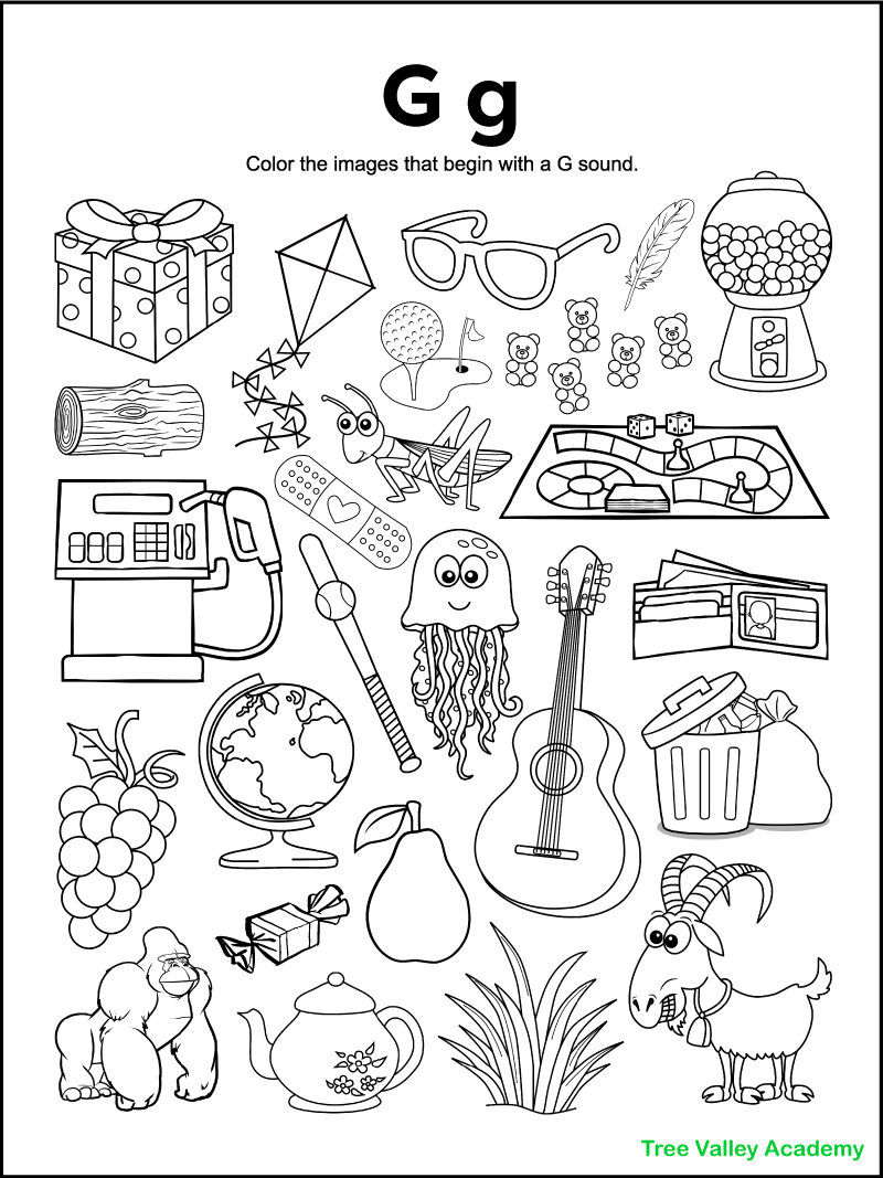 Letter G Printable Worksheets