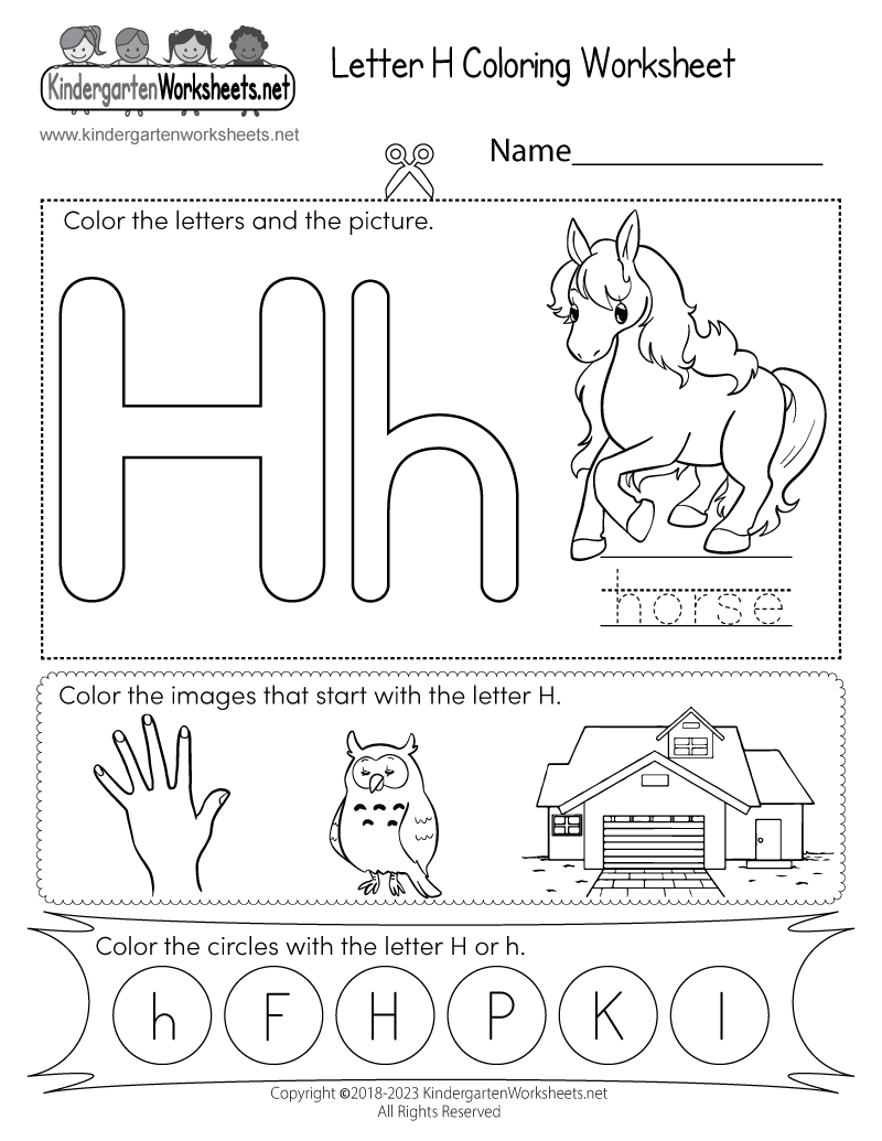 Free Printable Letter H Worksheets