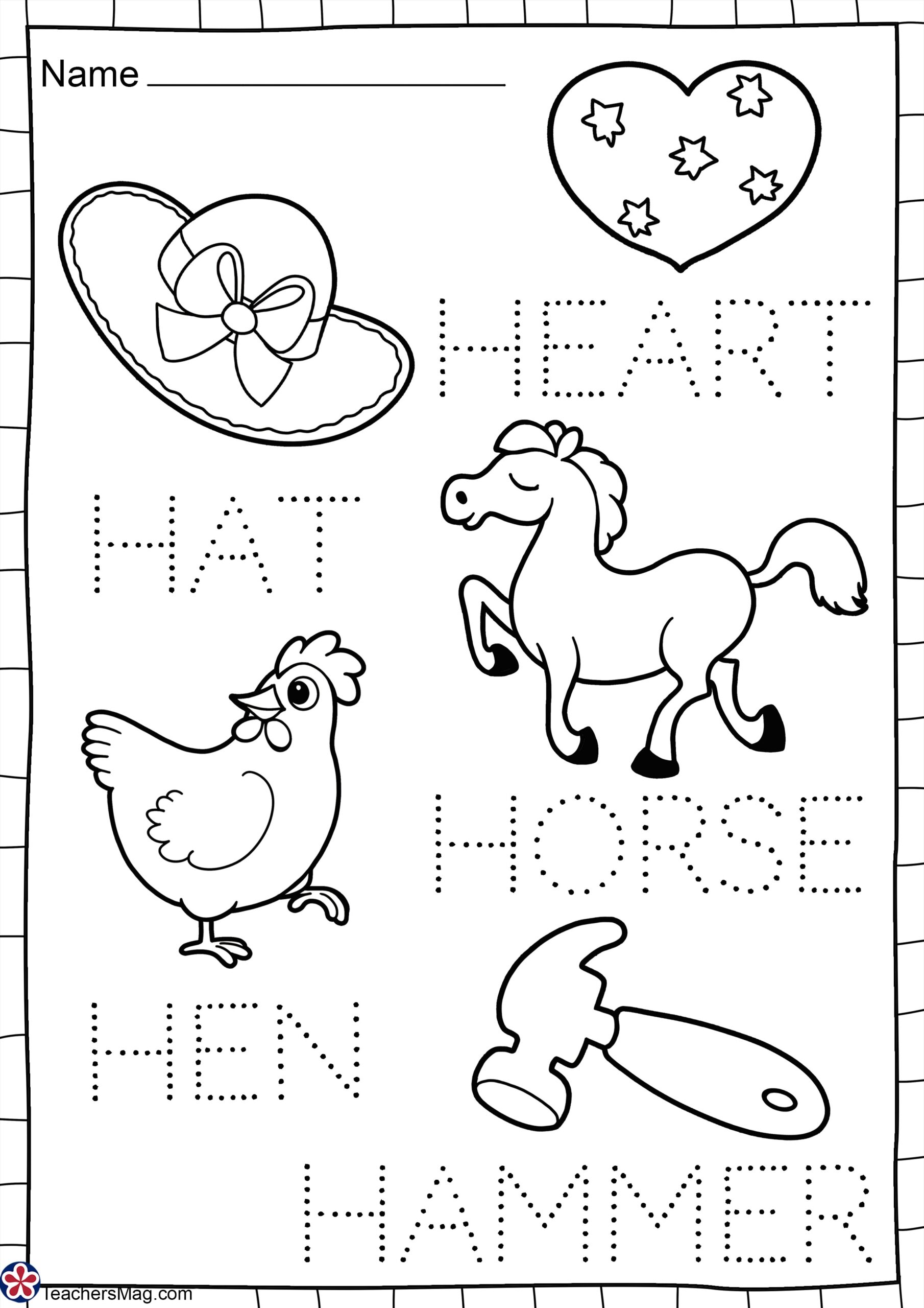 Letter H Printable Worksheets