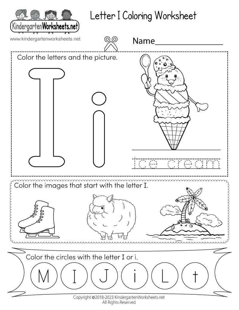 Letter I Coloring Worksheet Free Printable Digital amp PDF