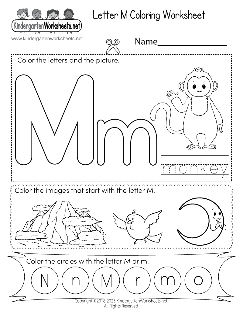Letter M Coloring Worksheet Free Printable Digital amp PDF