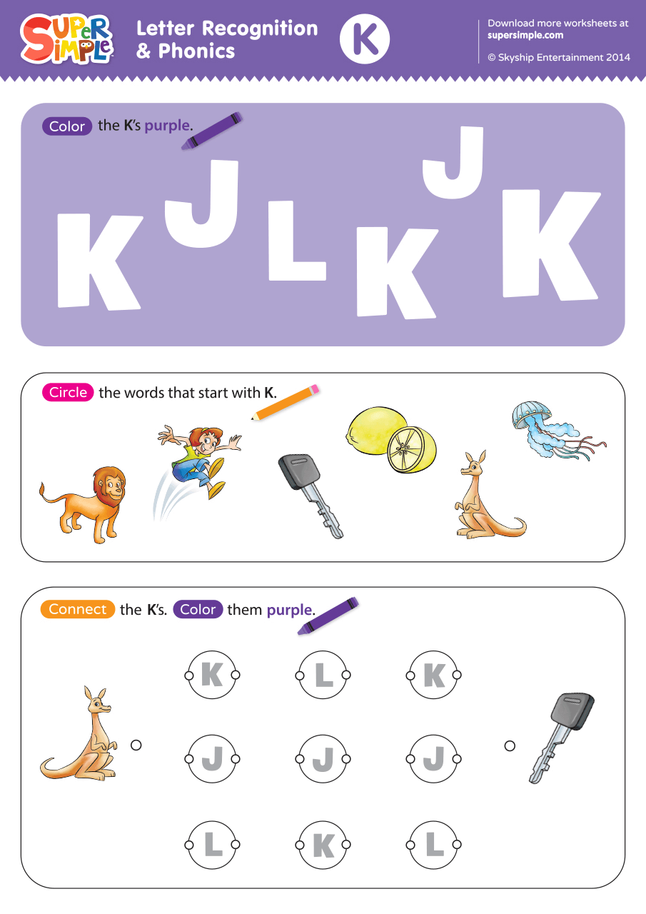 Letter K Printable Worksheets