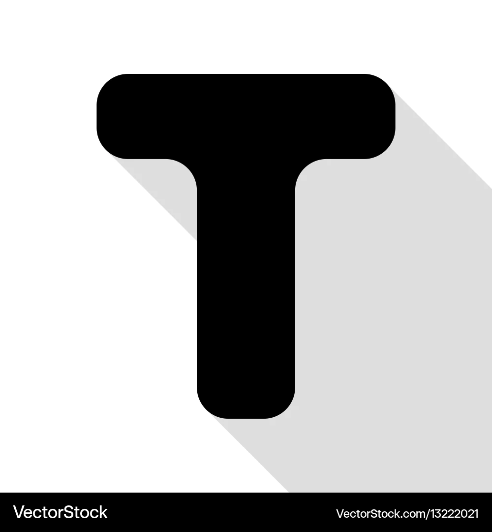 Letter T Sign Design Template Element Black Icon Vector Image
