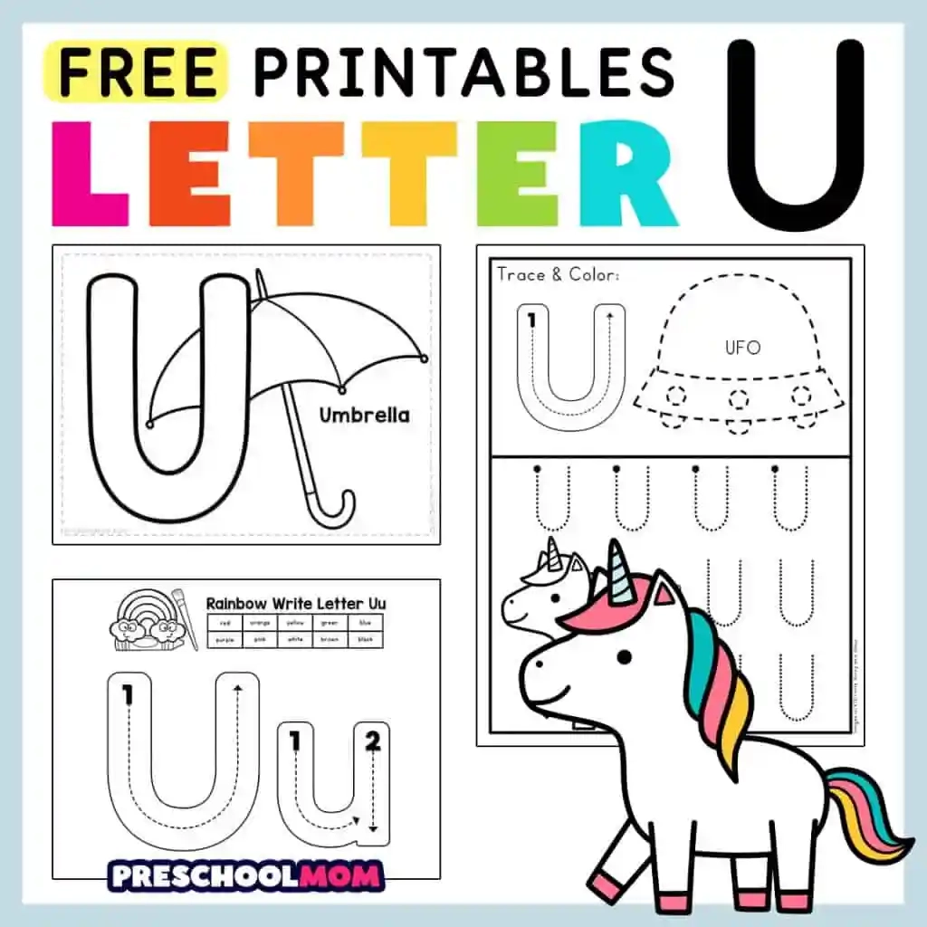Free Printable Letter U Worksheets