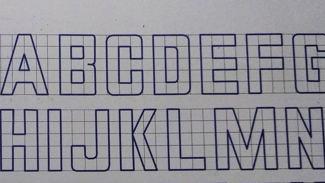  Lettering A To N Block Letters With The Help Of Grid