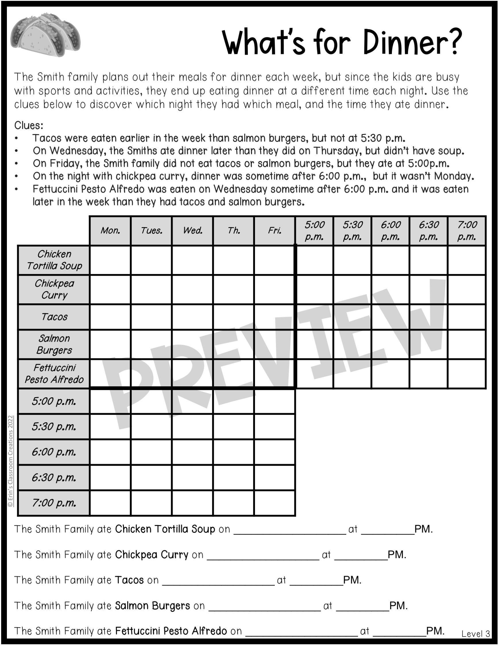 Free Printable Logic Puzzles