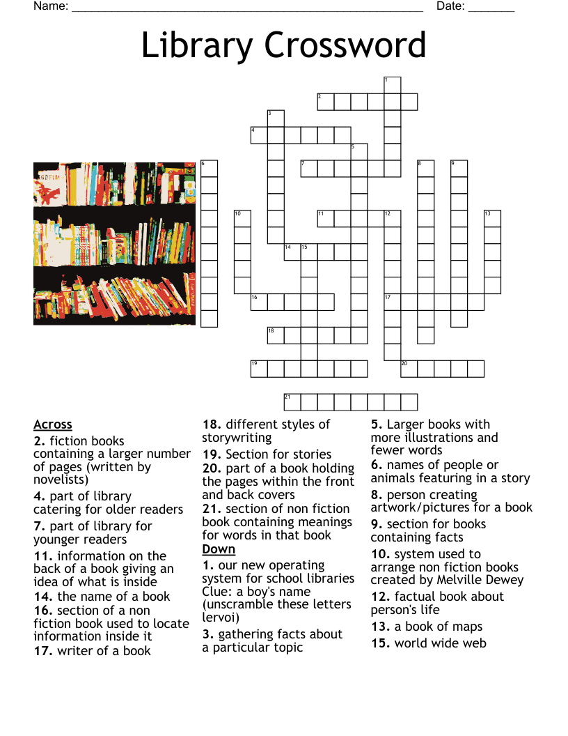 Literature Crossword Puzzles Printable