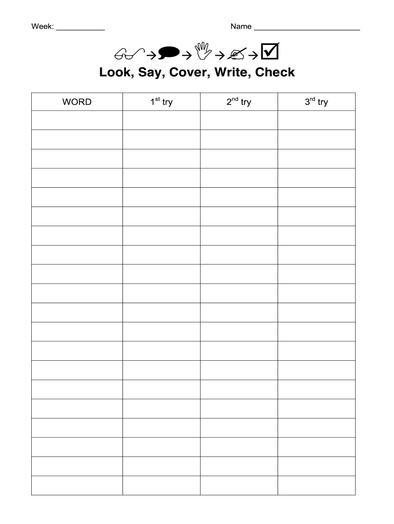 Free Printable Blank Spelling Practice Worksheets