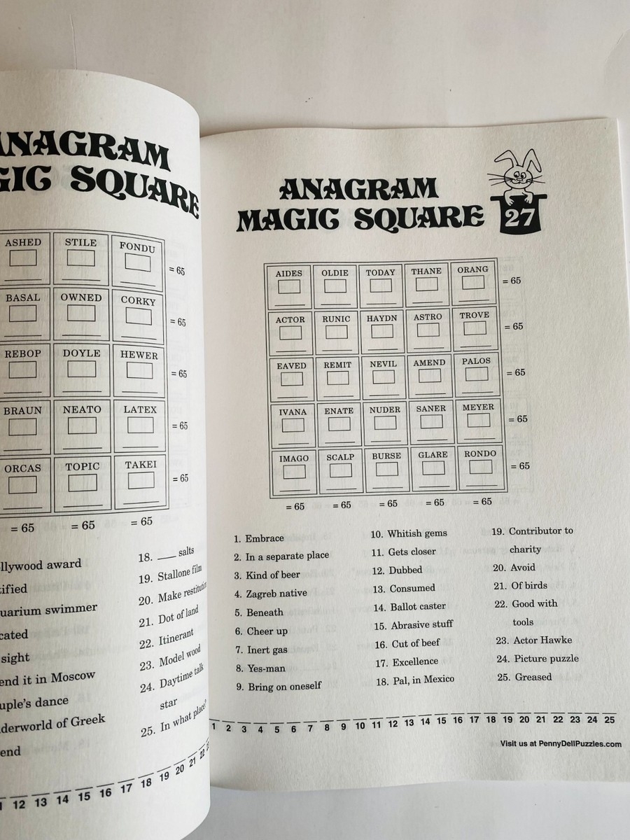 Lot Of 3 Anagram Magic Squares Penny Press Selected Puzzles 85 87 