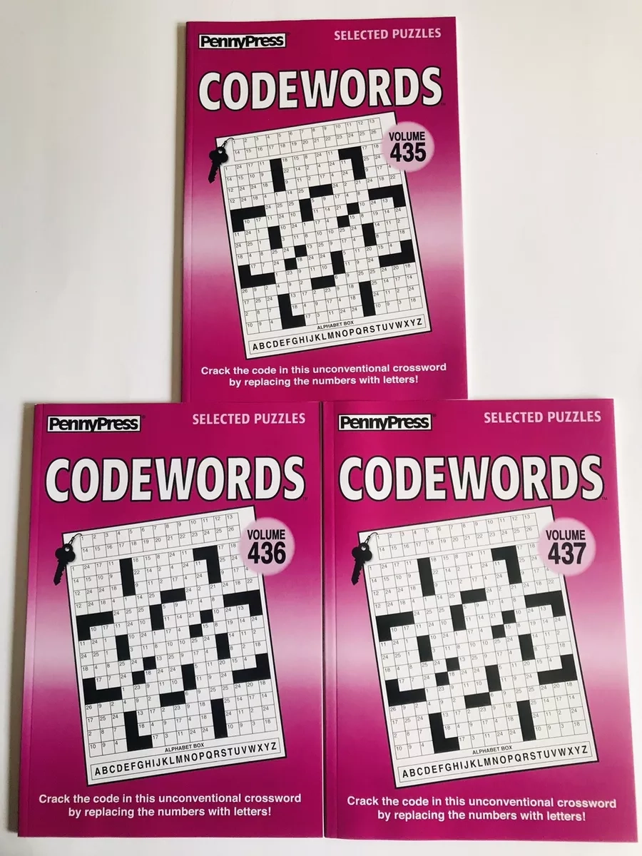 Lot Of 3 CODEWORDS Penny Press Selected Dell Variety Crossword 