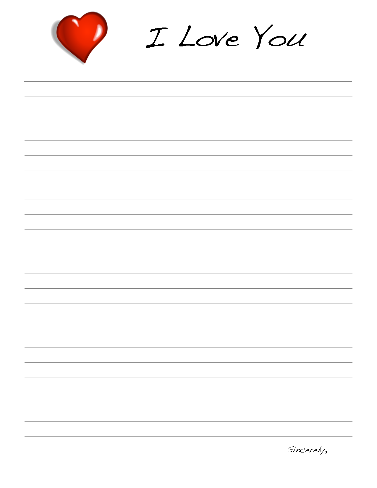 Love Letter Paper Design Printable