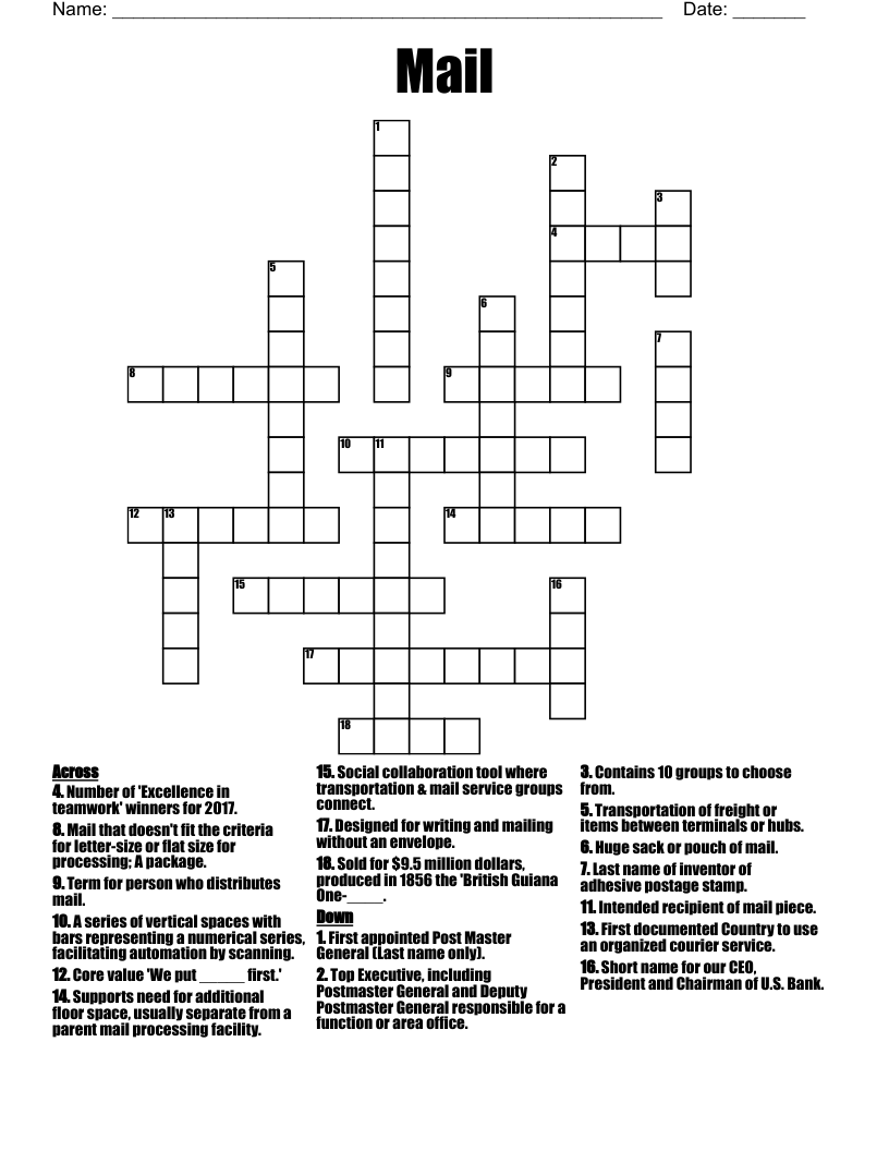 Mail Crossword WordMint