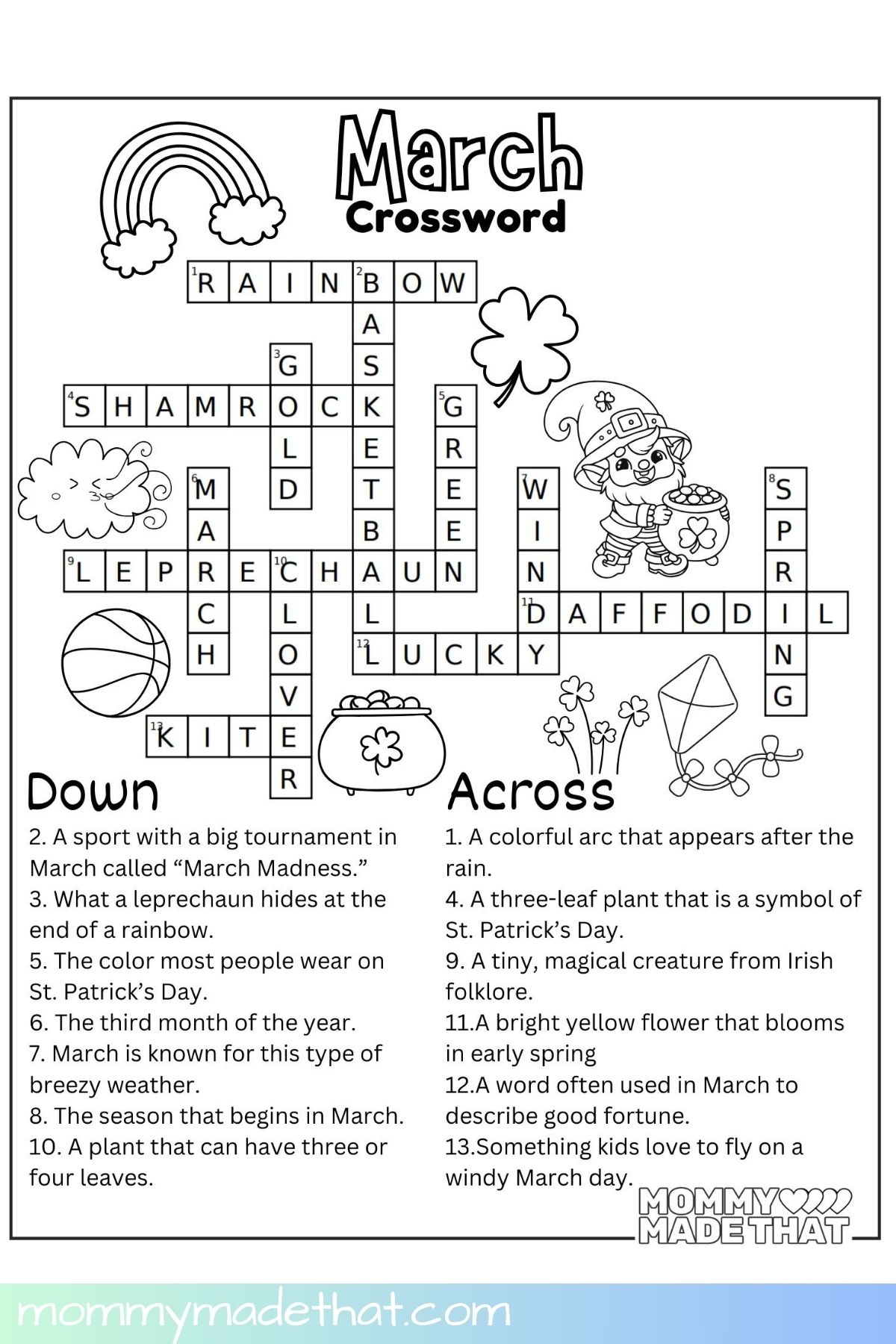 Crossword Puzzles And Answers Printables