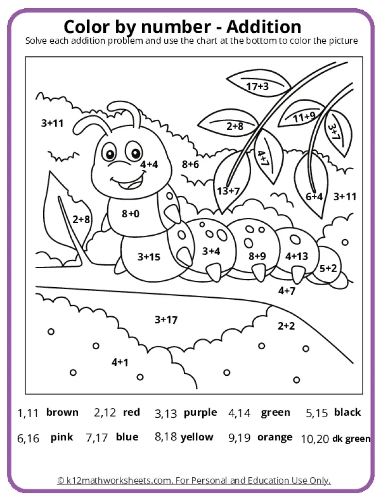 Printable Worksheets Color By Number Multiplication Pdf Free