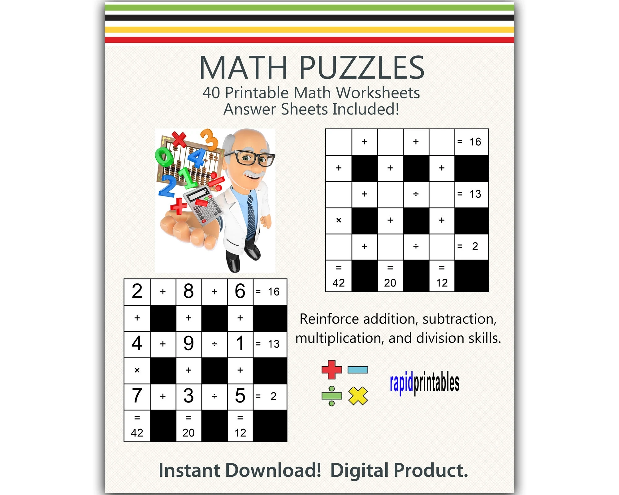 Math Printable Worksheets 40 Mathe Puzzle Arbeitsbl tter Zur 