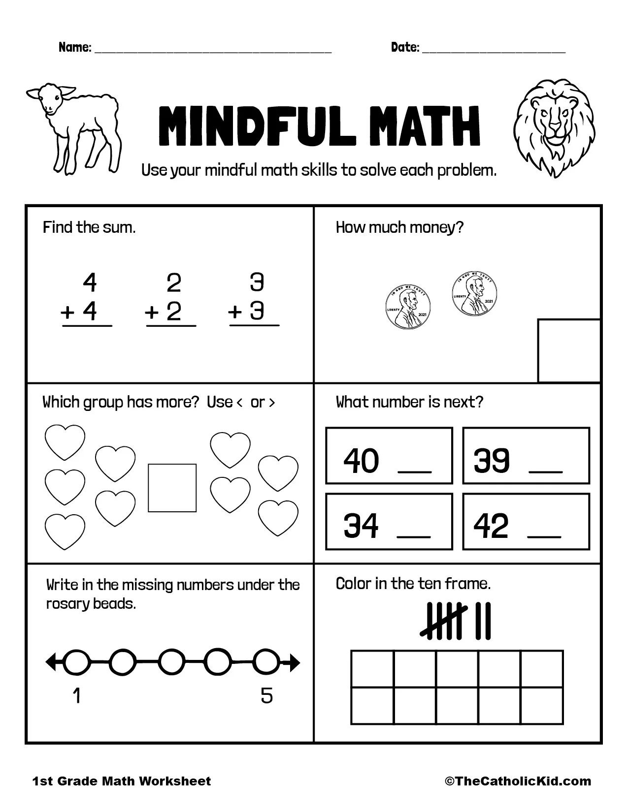 Math Review Addition amp Counting TheCatholicKid