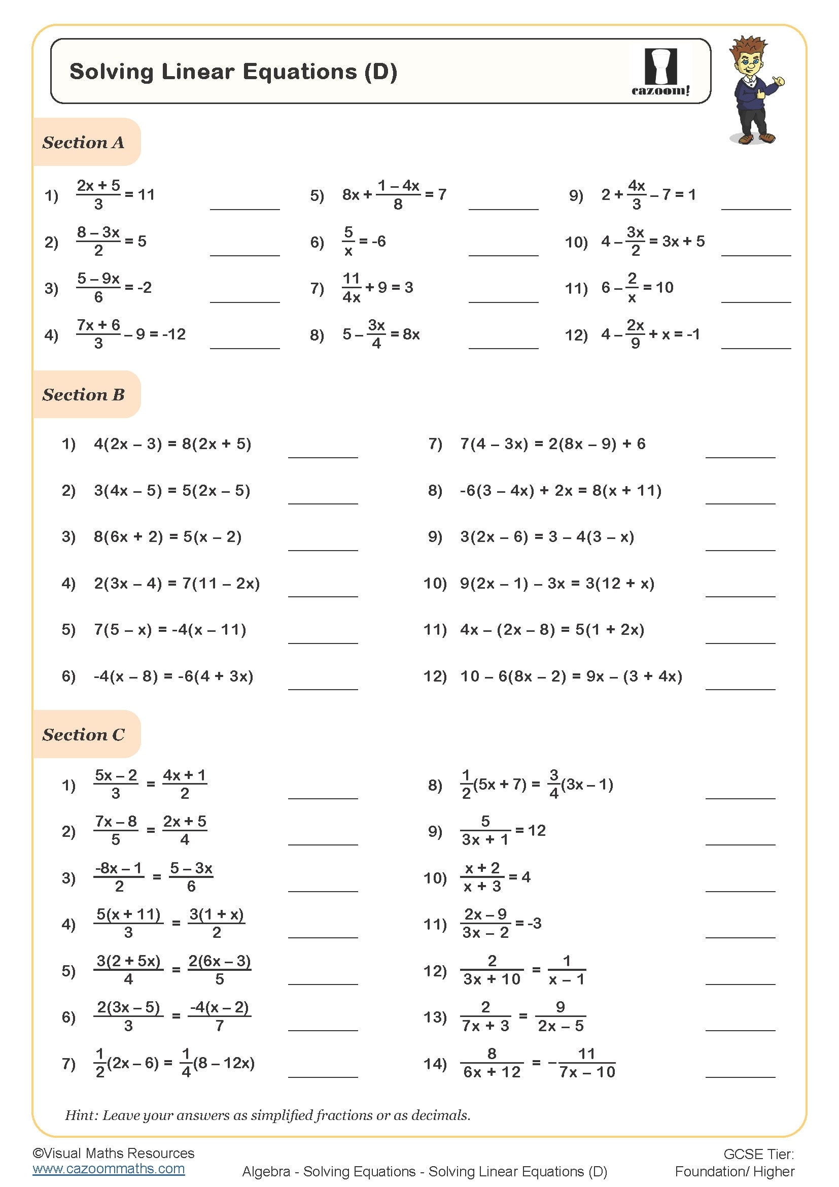 Printable Worksheets For 10 Year Olds