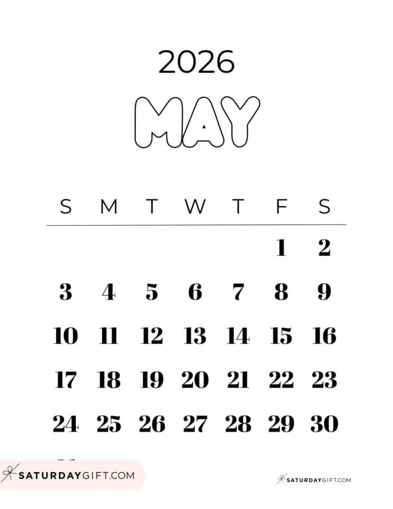 Black May Calendar 2026