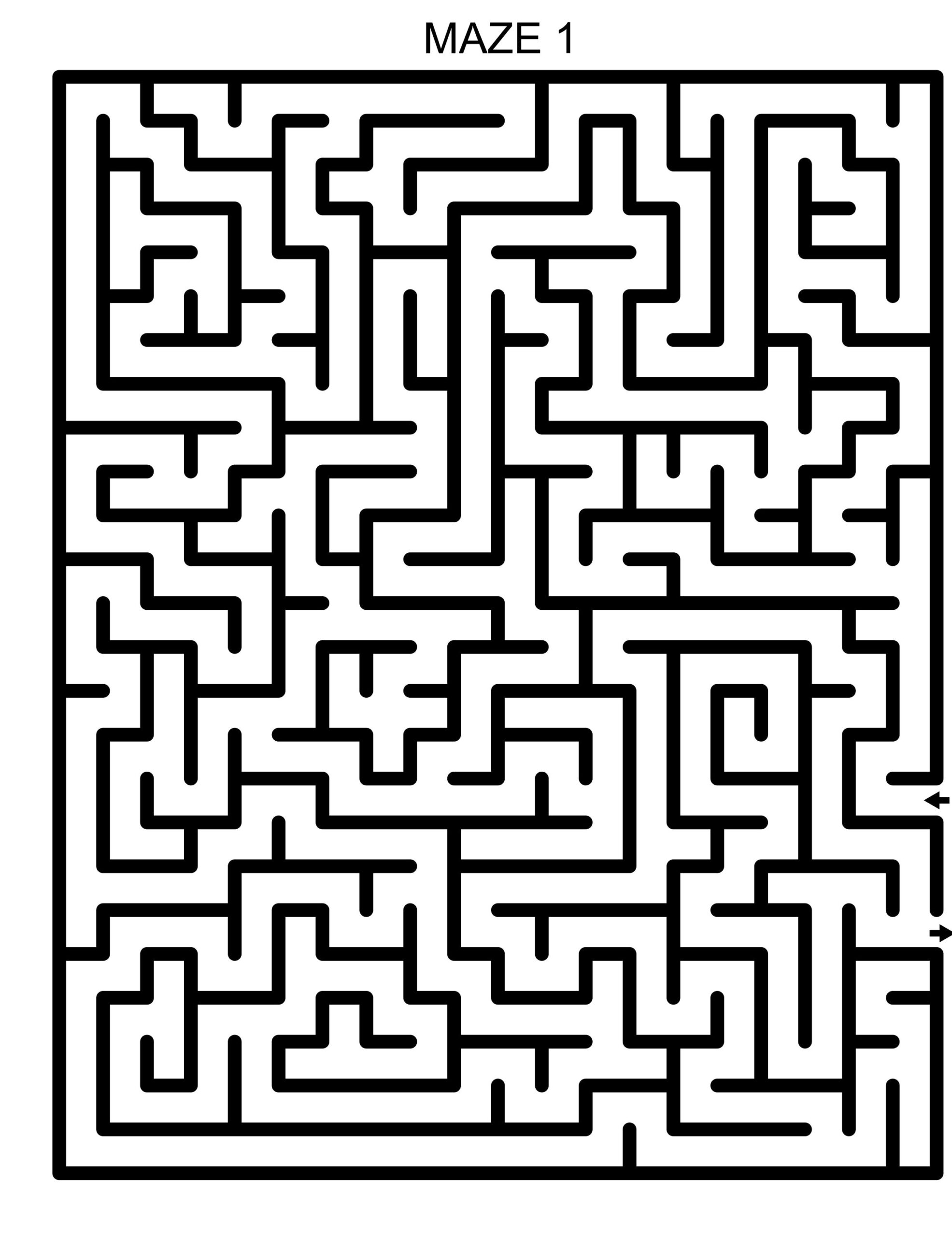 Printable Mazes And Puzzles
