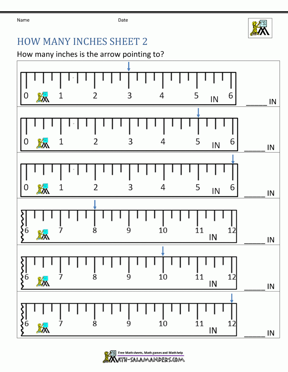 Free Printable Measuring Worksheets