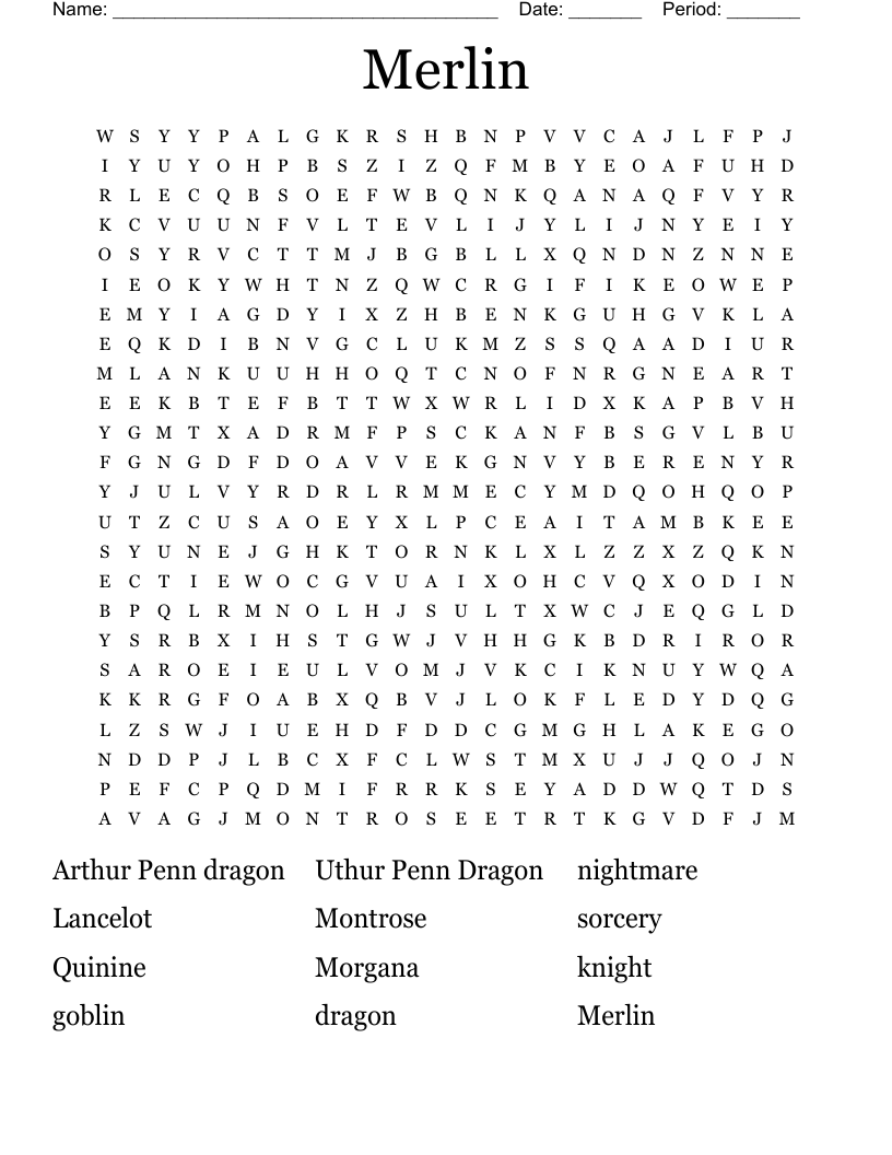 Merlin Word Search WordMint
