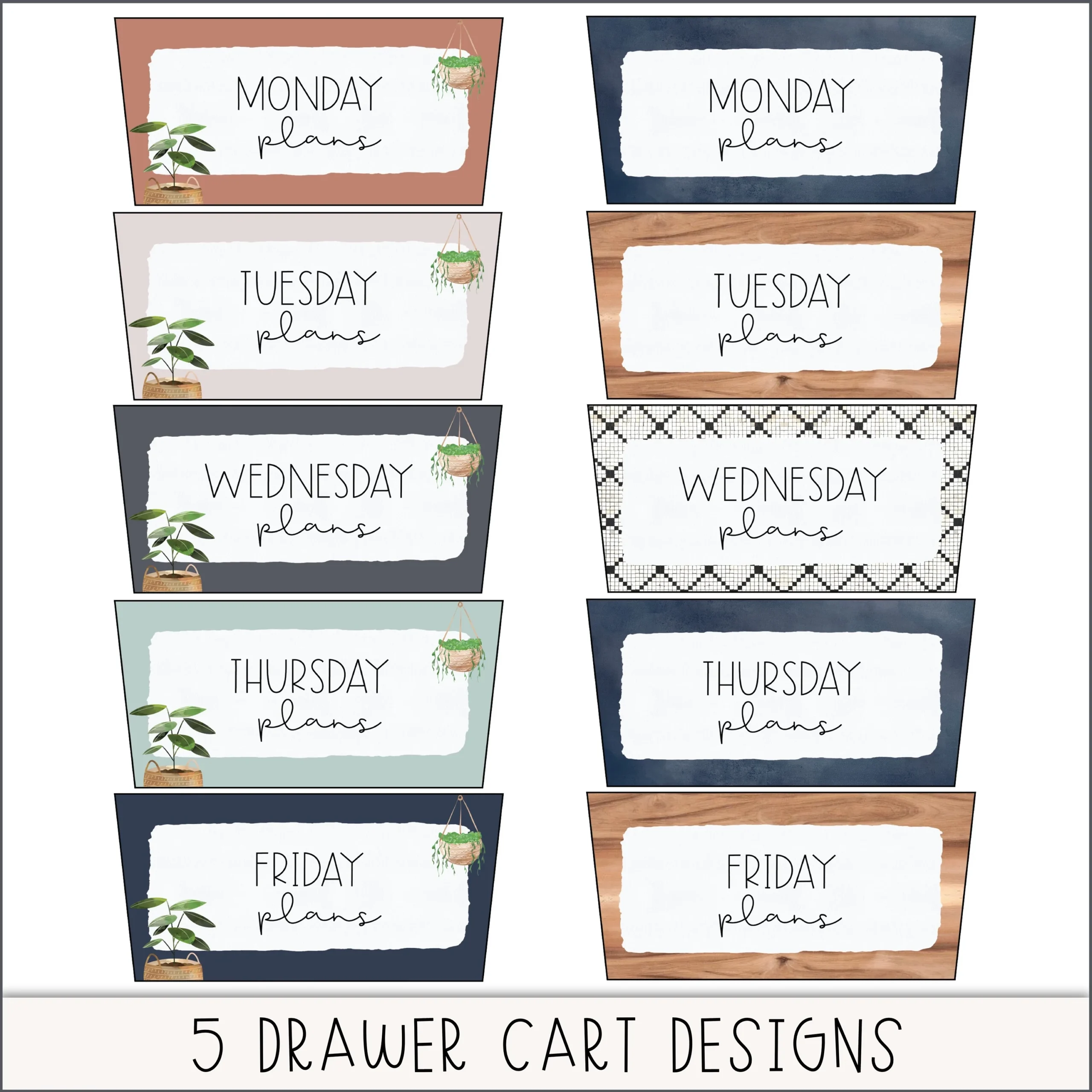 Modern Boho Rolling Cart Labels Heart Of The Class