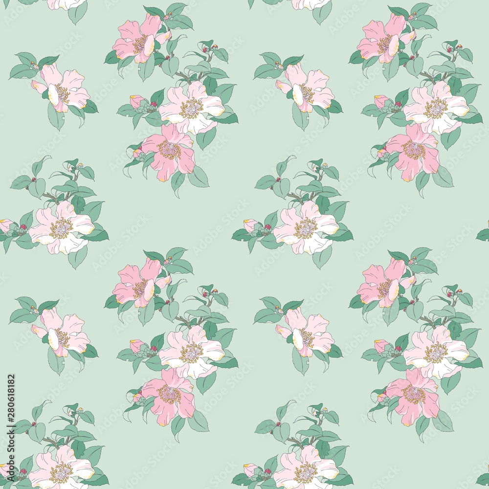 Modern Floral Seamless Pattern For Your Design Print On Paper Or Textile Desktop Wallpaper Vector Illustration Background Stock Vector Adobe Stock