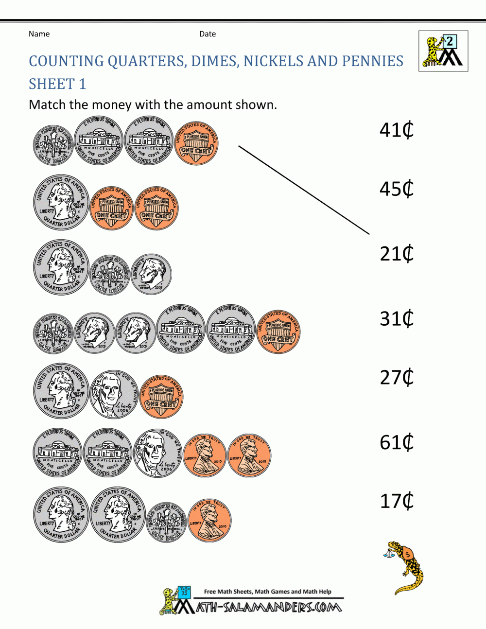 Money Worksheets For 2nd Grade