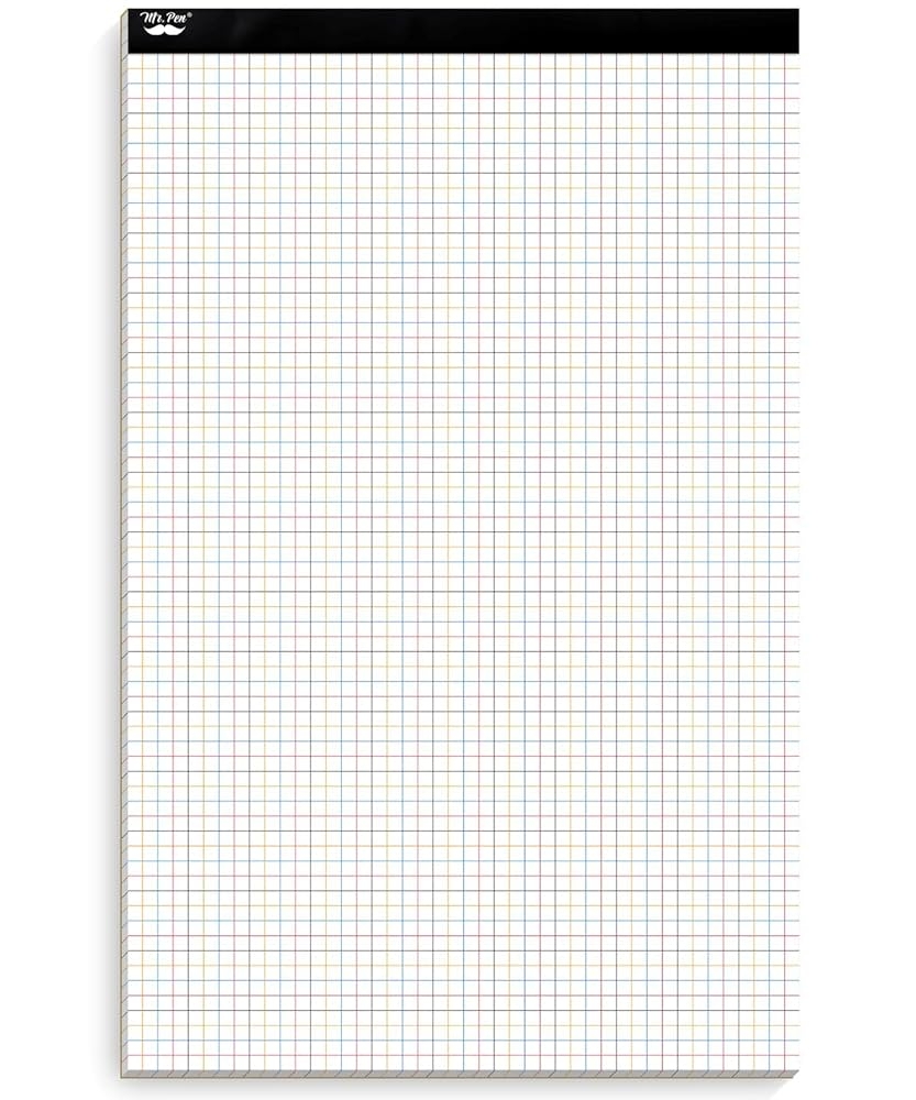 Mr Pen Graph Paper 22 Sheets 17 X 11 4 X 4 4 Squares Per Inch Coloured Ruled Graphic Paper Grid Paper Graph Paper Pad 1 4 Graph Paper 
