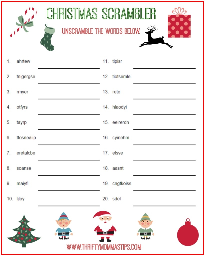 Free Printable Xmas Puzzles