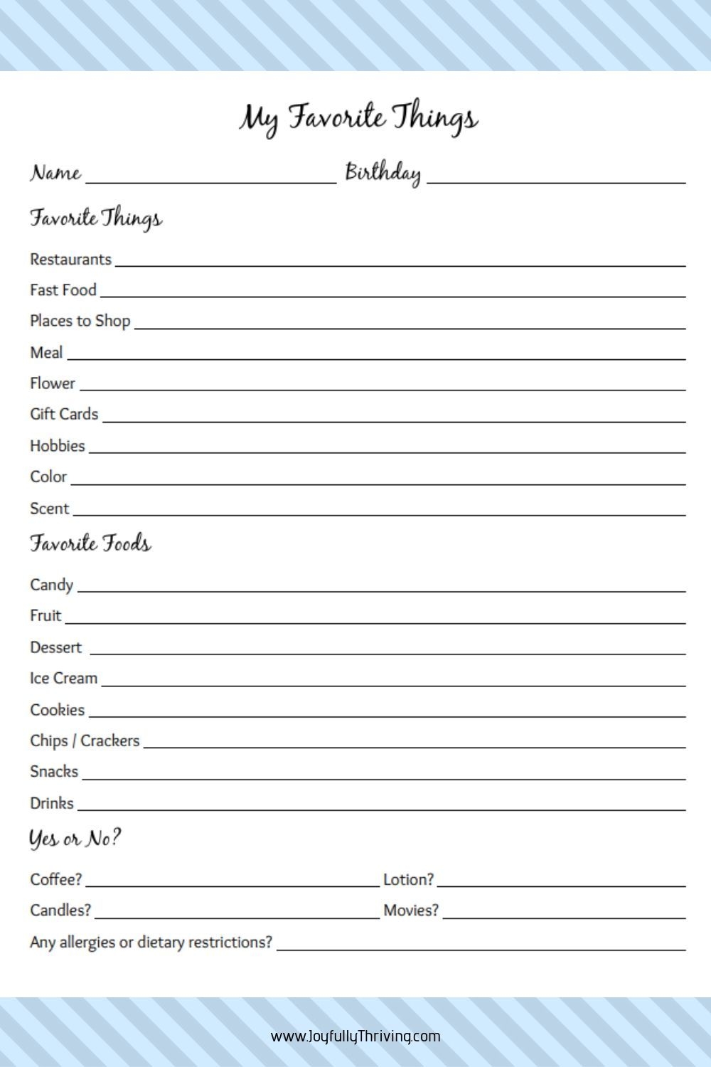 My Favorite Things Free Printable For Teachers Love This Idea 