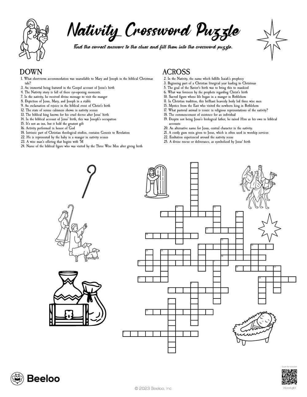 Printable Christian Christmas Crossword Puzzles