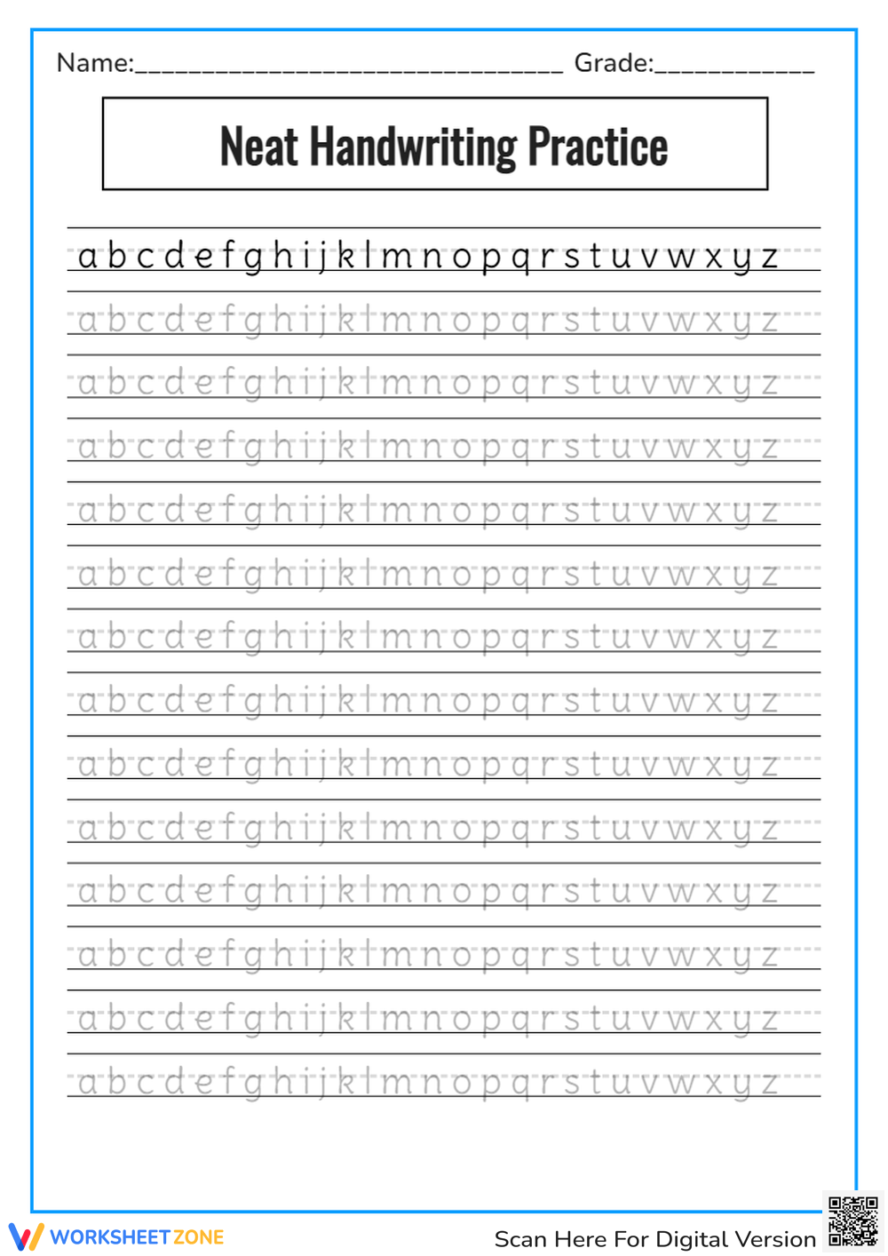 Handwriting Practice Printable Worksheets