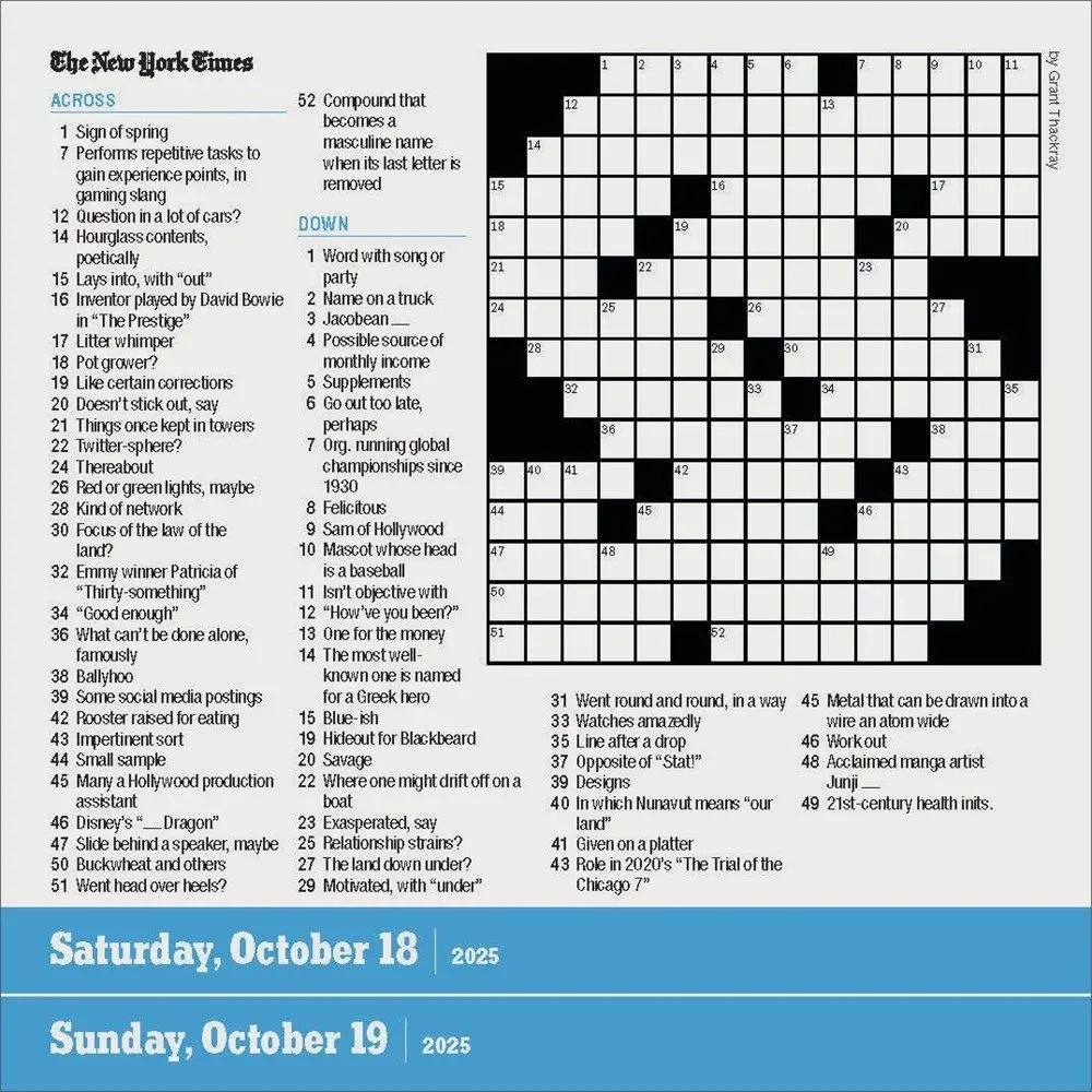 New York Times Daily Crosswords 2025 Page a Day Desk Calendar Calendars